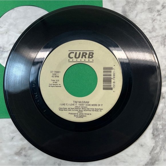 Tim McGraw I Like It I Love It I Want Some More Of It 45 Country 1995 Curb - Picture 4 of 6